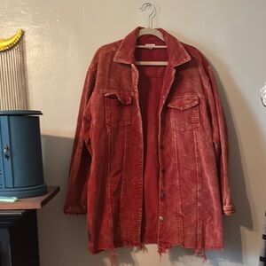 🍊🟠🧡🧶Women's burnt orange Corduroy Jacket